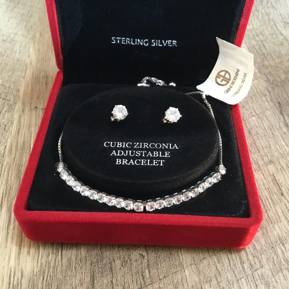 Giani Bernini Tennis Set: Earrings & Bracelet